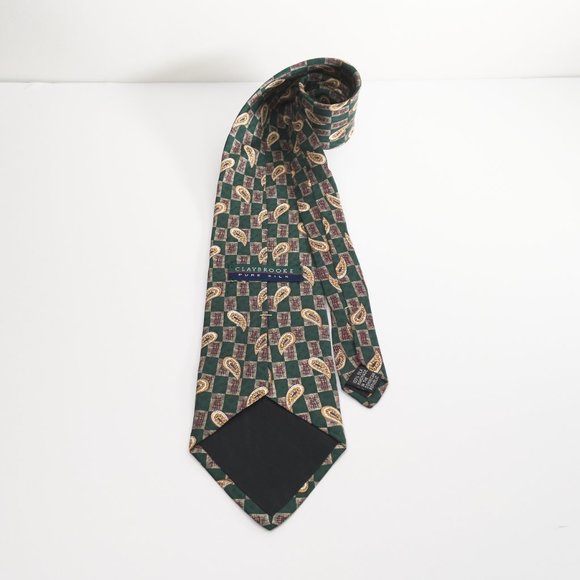 CLAYBROOKE 100% Silk Dress Neck Tie 57" x 3.75" - Picture 3 of 4